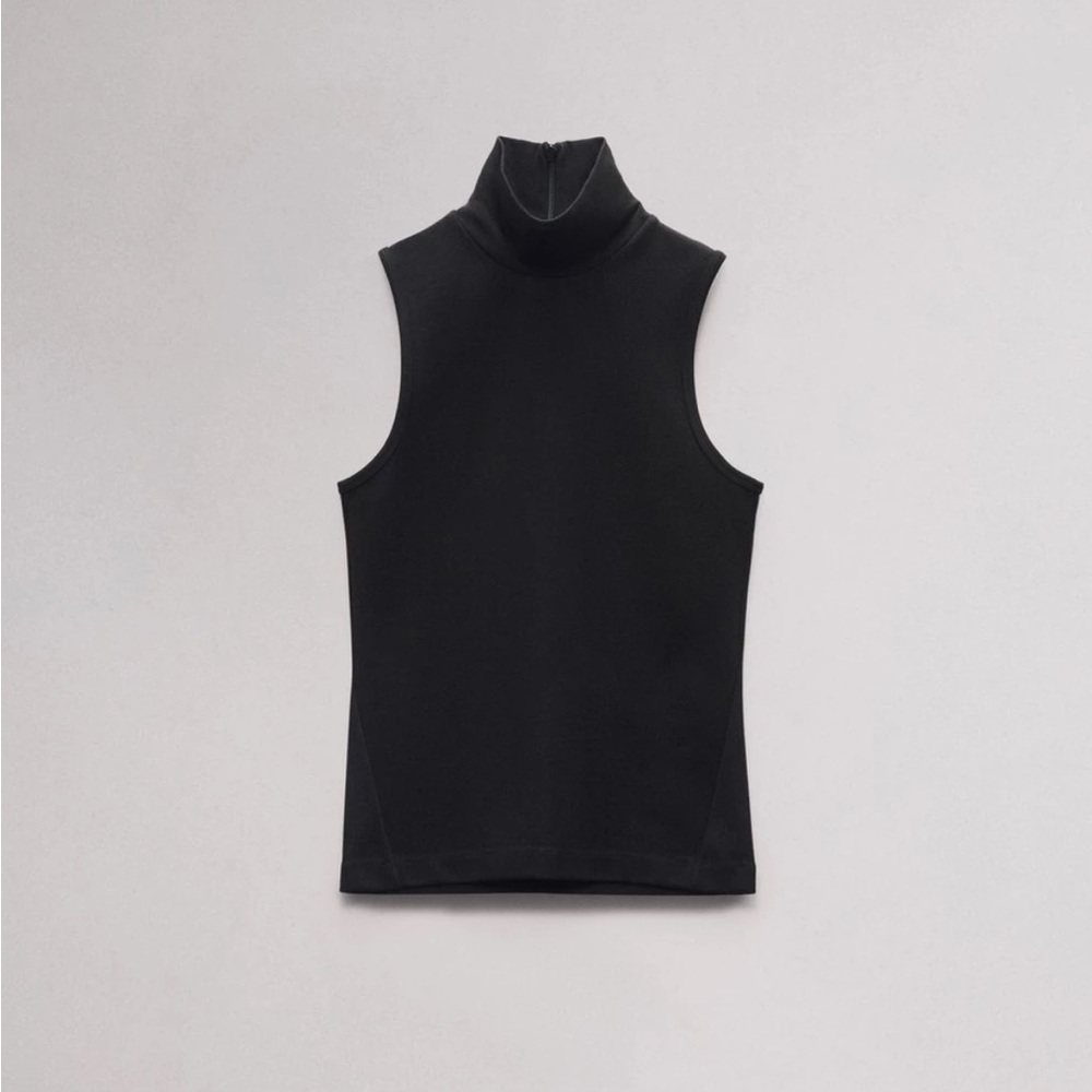 NWT Rag & Bone black Women's Irina Ponte Turtle t-Neck Tank